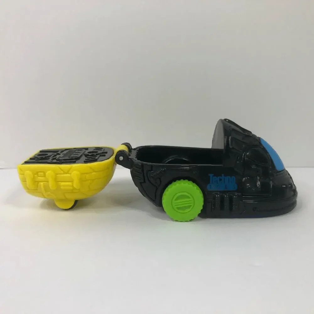 Vintage Techno Toons‎ Bullyland Wind Up Toy Car Black Yellow Neon Green 1995